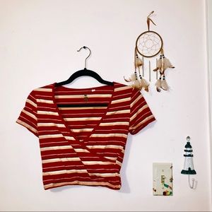 Me to We Wrap Neckline Crop Top